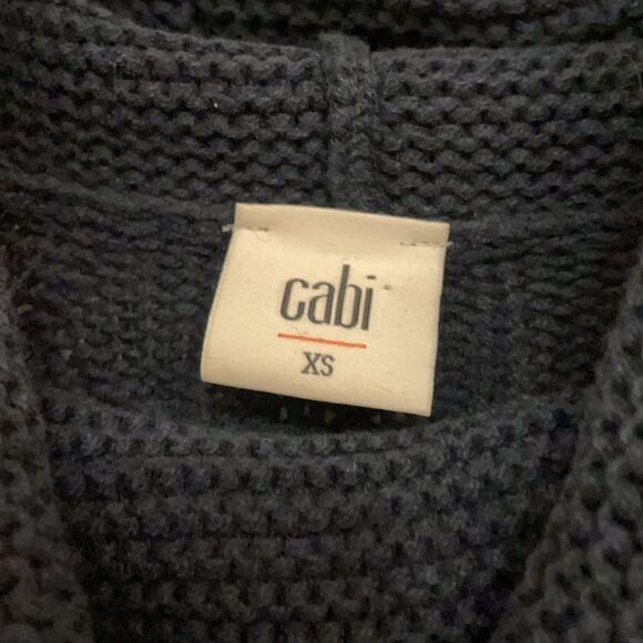 CAbi 3168 Navy Cable Knit Cowl Neck Sweater - Picture 5 of 8